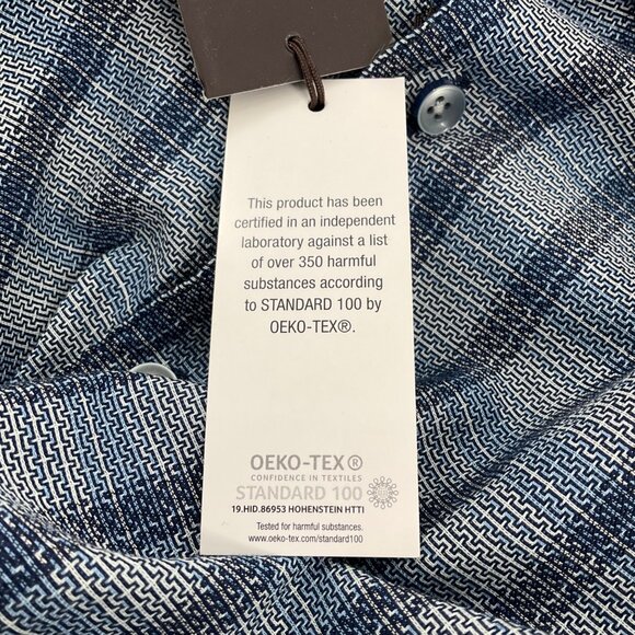 Tasso Elba Mens Plaid Button-Down Shirt S Blue 100% Cotton Stretch OEKO-TEX - Picture 4 of 11